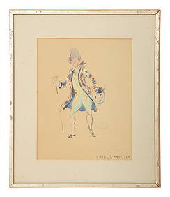 Three Framed Watercolor Costume Studies Attributed to Cecil Beaton (1 of 10)