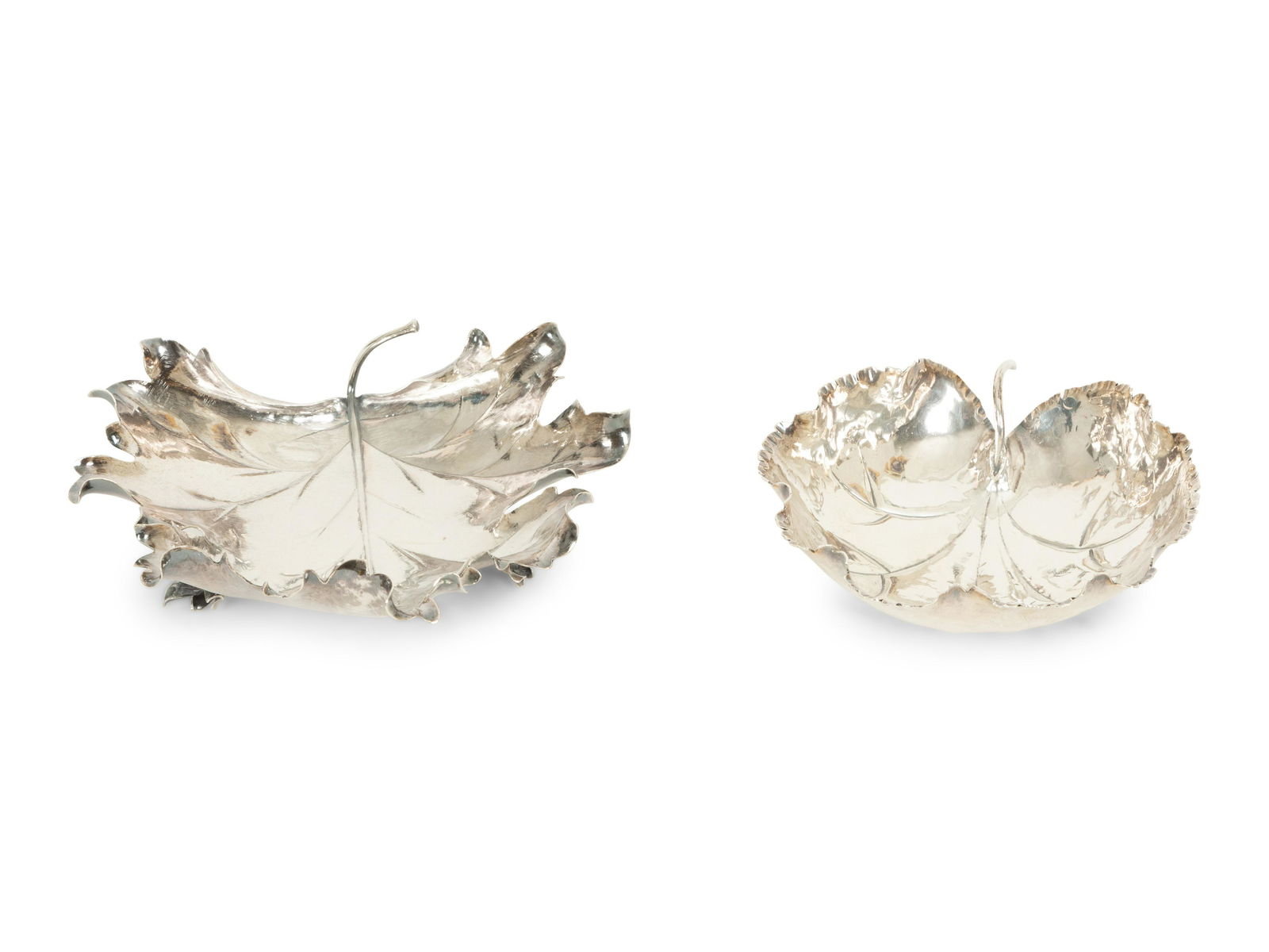 Two Buccellatti Silver Leaf-Form Bowls (1 of 3)