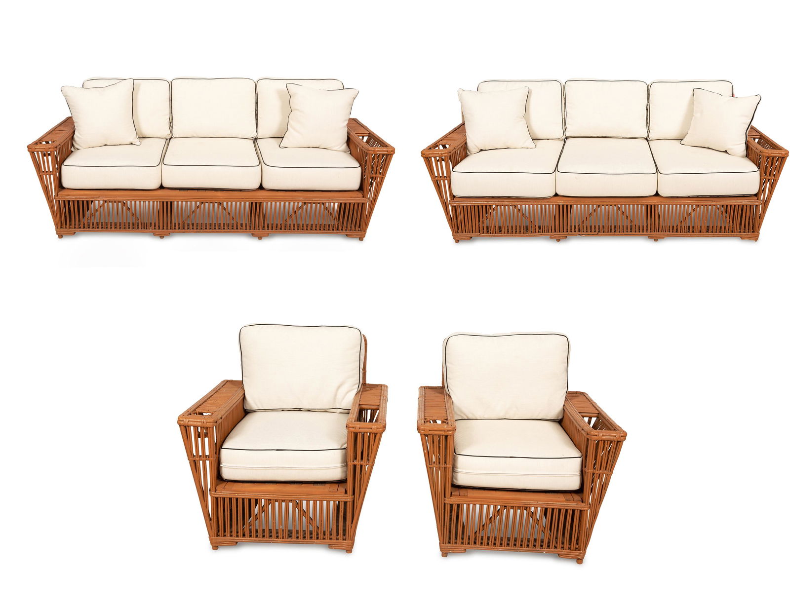 A Presidents Stick Rattan Nantucket Seating Suite (1 of 11)
