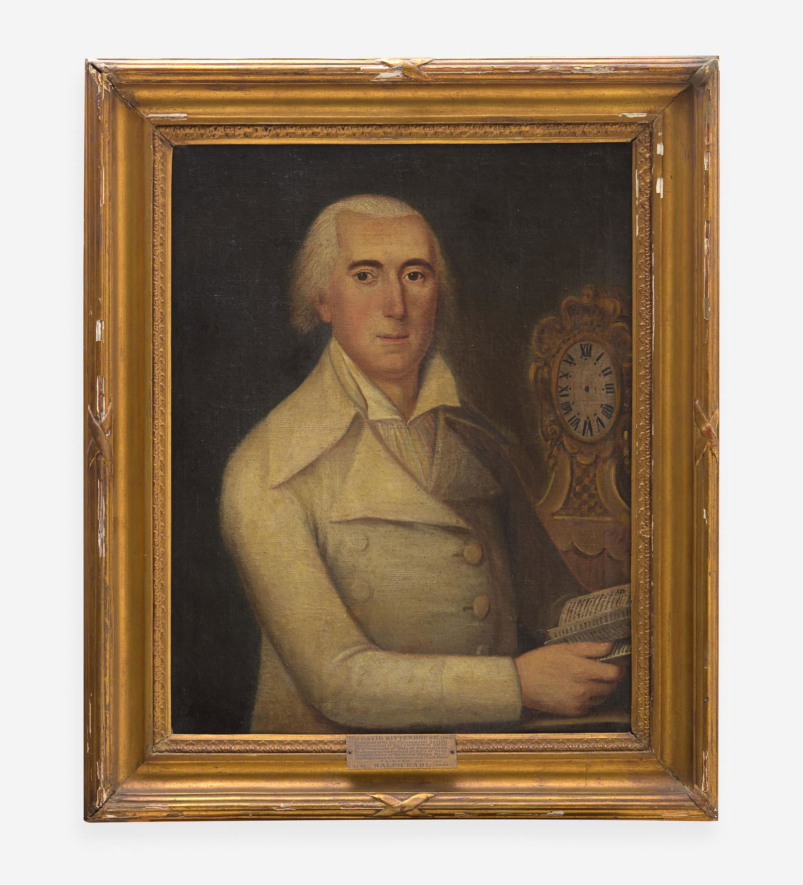 Ralph Eleaser Whiteside Earl (1788-1838) Portrait of David Rittenhouse (1732-1796) with Clock and (1 of 2)