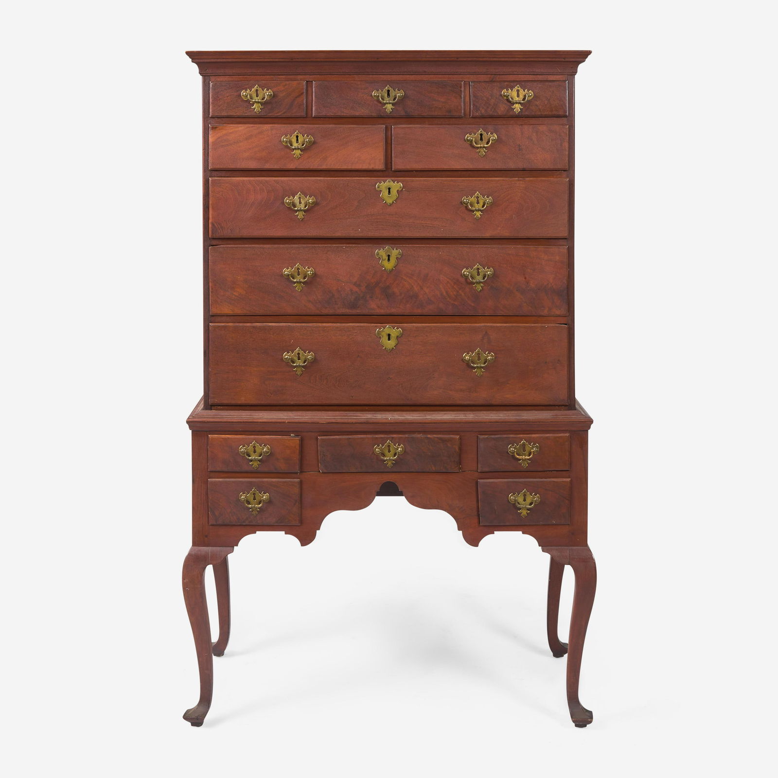 A Queen Anne walnut high chest Probably Pennsylvania, 18th century (1 of 3)