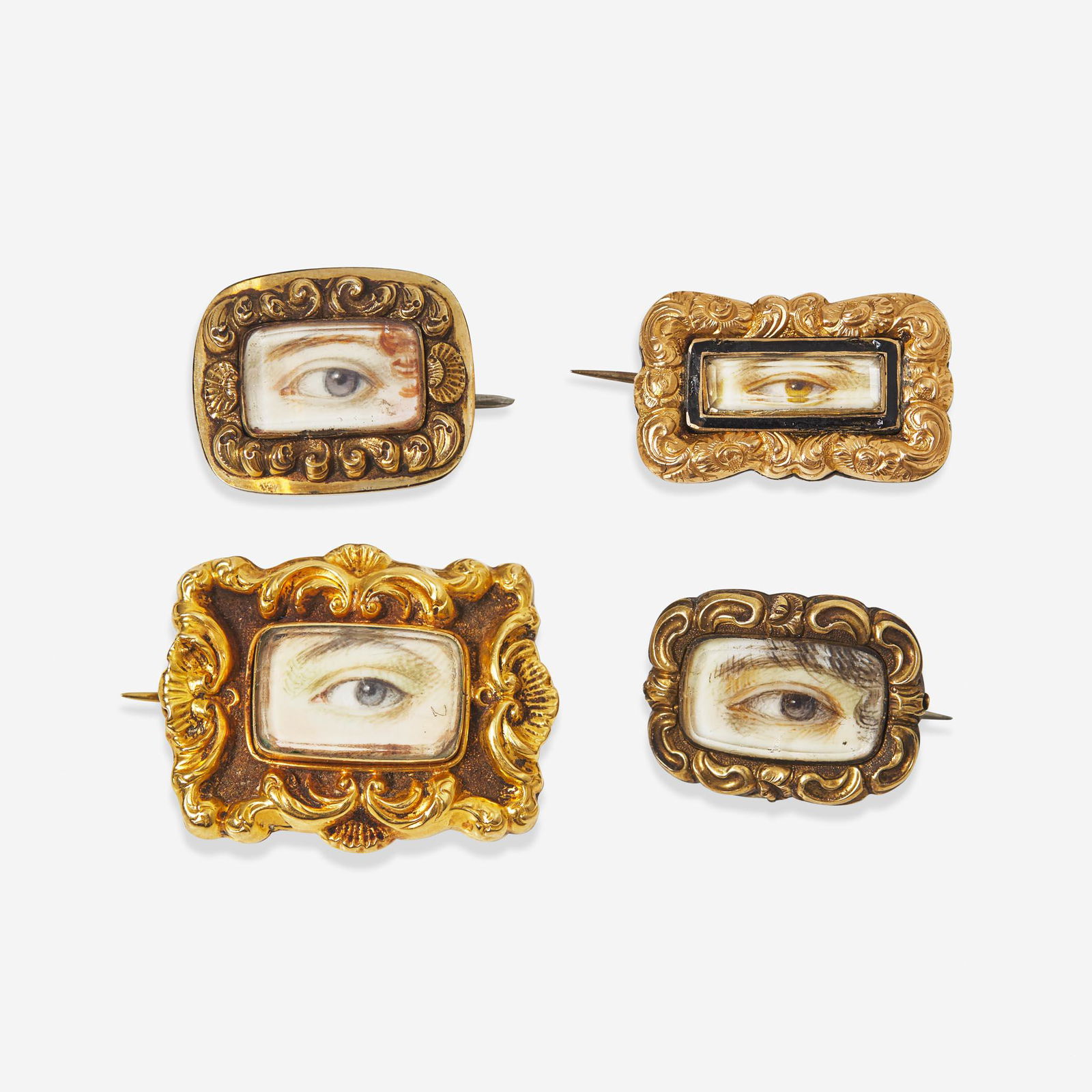 Four Georgian "Lover's Eye" brooches early 19th century (1 of 1)