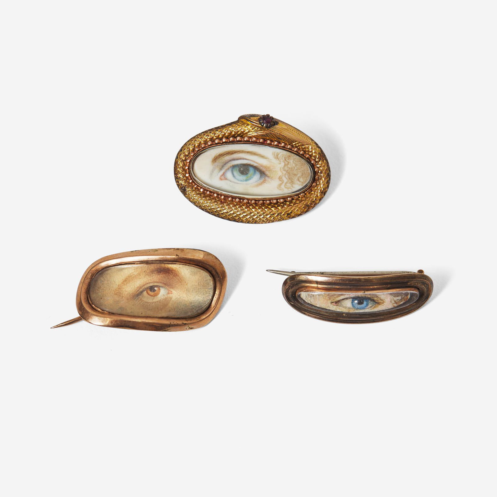 Three Georgian "Lover's Eye" brooches early 19th century (1 of 1)