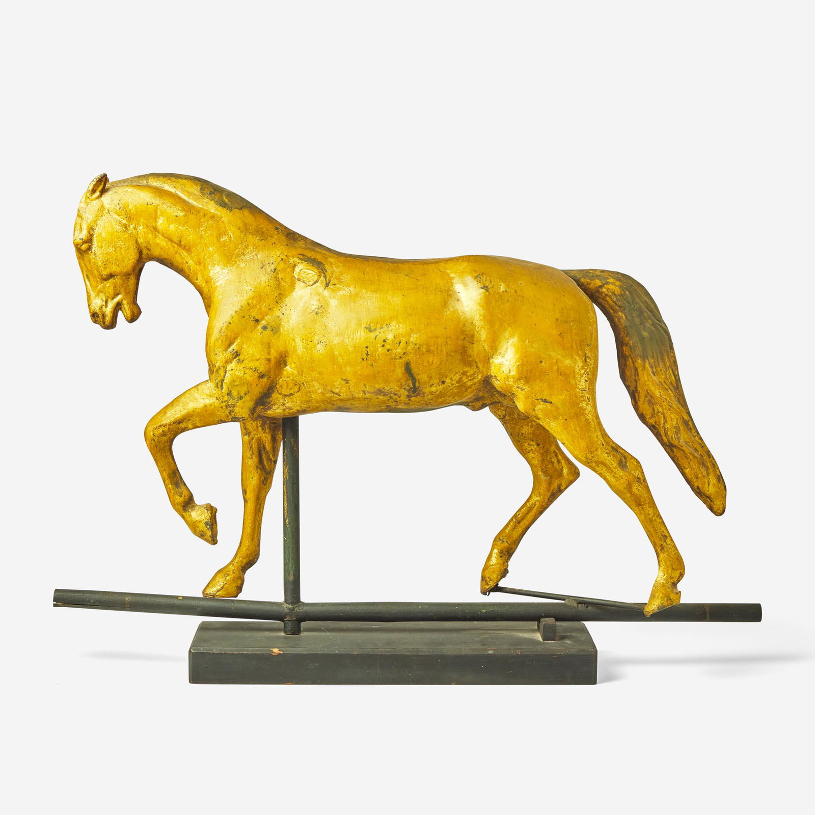 A gilded copper weathervane of a pony (1 of 2)