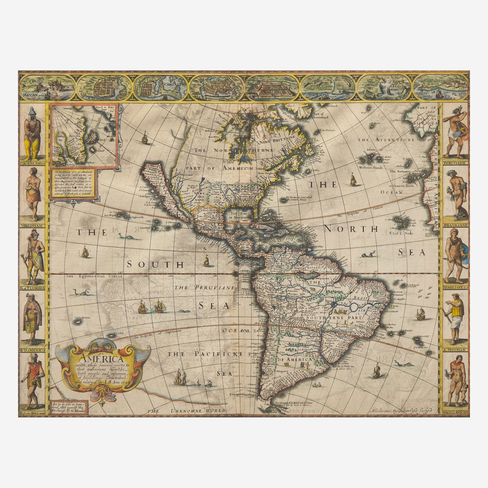 [Maps & Atlases] S(peed)., J(ohn). America with those known parts in that unknowne worlde both (1 of 2)