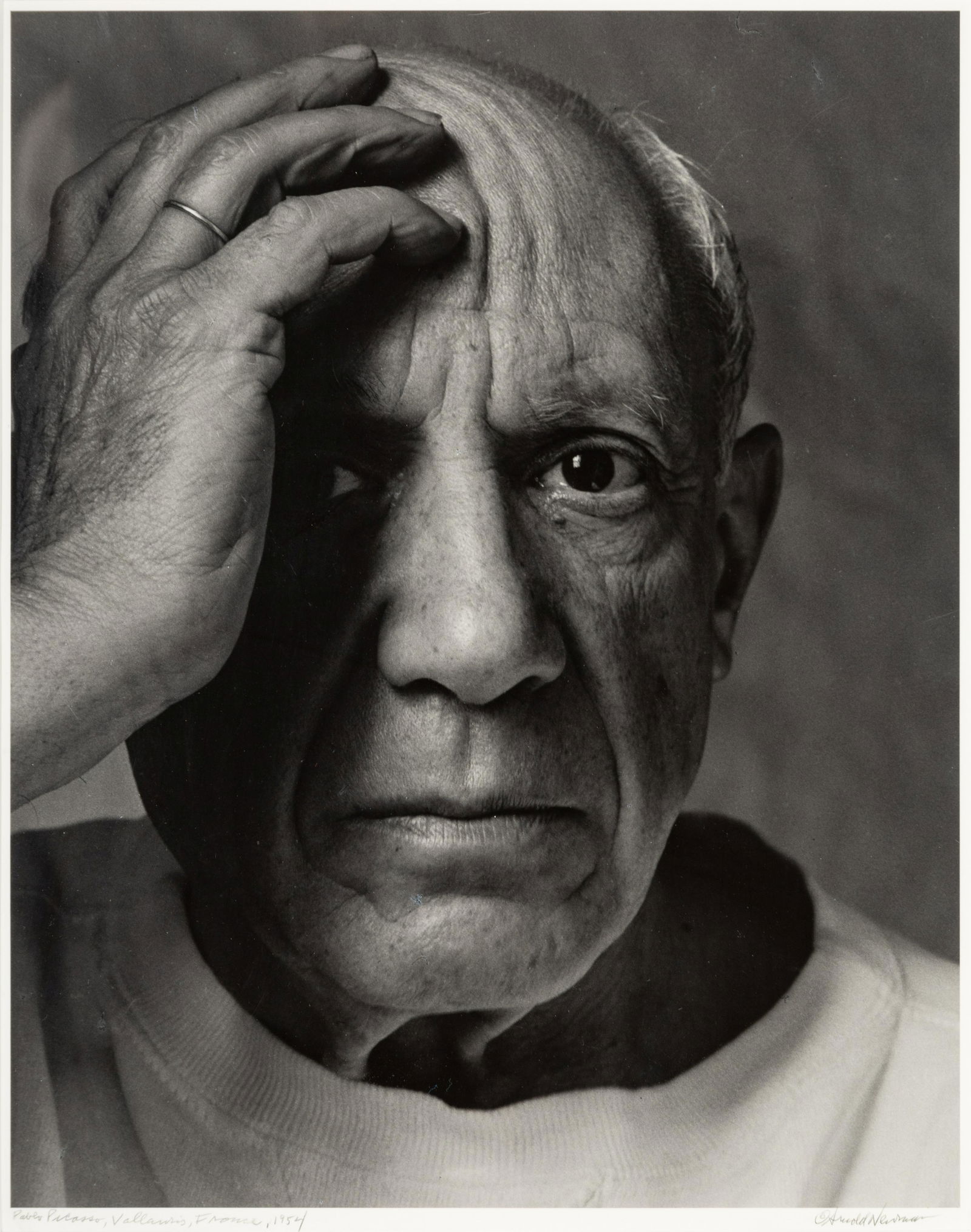 Arnold Newman (1918-2006) Pablo Picasso, Vallauris, France, 1954: Arnold Newman (1918-2006) Pablo Picasso, Vallauris, France, 1954 Gelatin silver print, printed later, signed, titled and dated in pencil in the margin; signed in pencil and copyright credit reproducti