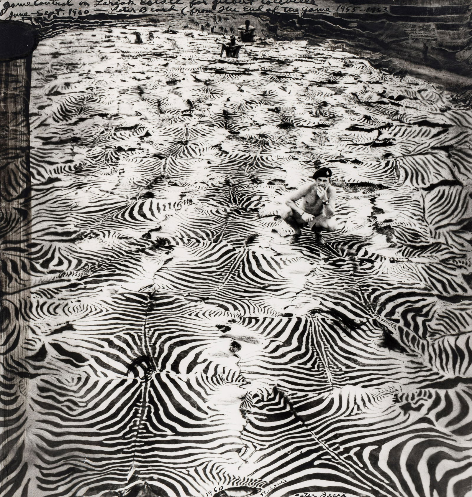 Peter Beard (1938-2020) Game Control on Lariak Estate for Gilbert Coleville, from The End of the: Peter Beard (1938-2020) Game Control on Lariak Estate for Gilbert Coleville, from The End of the Game, 1960 Unique gelatin silver print with ink handwork, signed, titled, dated and inscribed in ink on