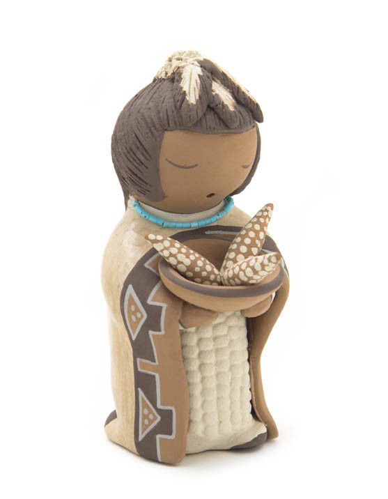 An Isleta Corn Maiden, Height 5 x diameter 5 inche: An Isleta Corn Maiden, signed Stella Teller, Isleta, NM. Height 5 x diameter 5 inches.