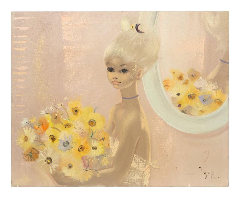 Igor Pantuhoff (Russian/American, 1911-1972) Blond Girl with Bouquet of Flowers: Igor Pantuhoff (Russian/American, 1911-1972) Blond Girl with Bouquet of Flowers oil on canvas signed lower right 24 x 30 inches. Size 24 x 30 inches. Condition