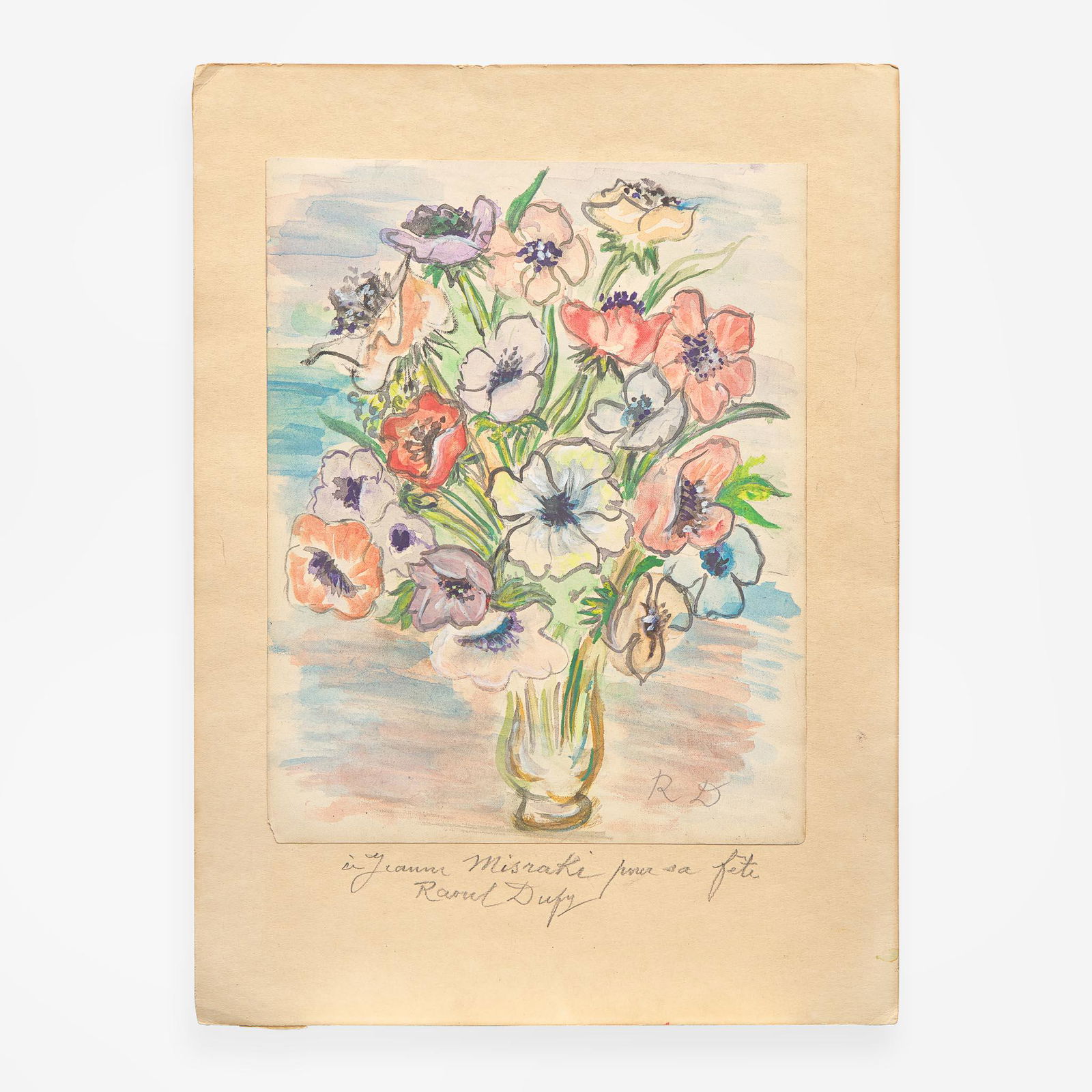 Raoul Dufy (French, 1877-1953) Bouquet d'Anémones dans un Vase (1 of 1)