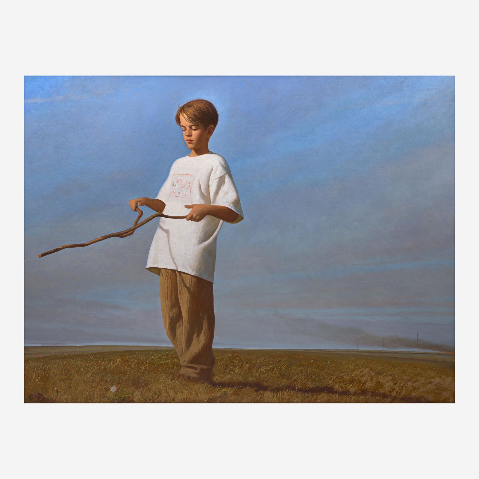 Bo Bartlett (American, b. 1955) Dowser: Bo Bartlett (American, b. 1955) Dowser Signed with artist's triangle insignia on stretcher, oil on linen.Executed in 1998. (51 1/4 x 67 in. (130.2 x 170.2cm)) Provenance Private Collection,