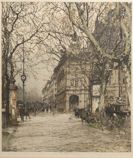 Luigi Kasimir, (Austrian, 1881-1962), Vienna Opera: Luigi Kasimir (Austrian, 1881-1962) Vienna Opera House II engraving signed Luigi Kasimir (lower center) 18 x 15 1/2 inches.