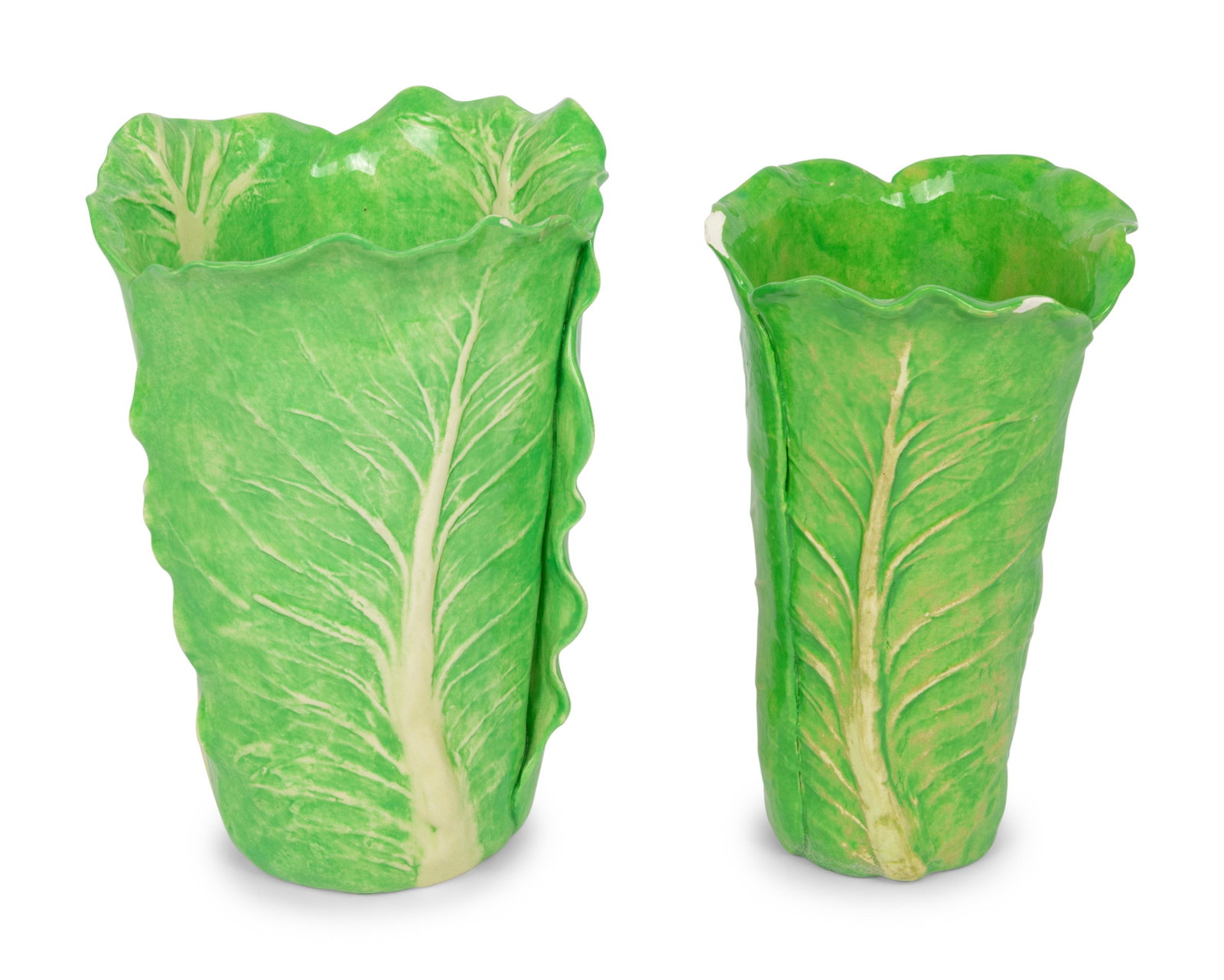 Two Dodie Thayer Lettuce Ware Vases (1 of 2)