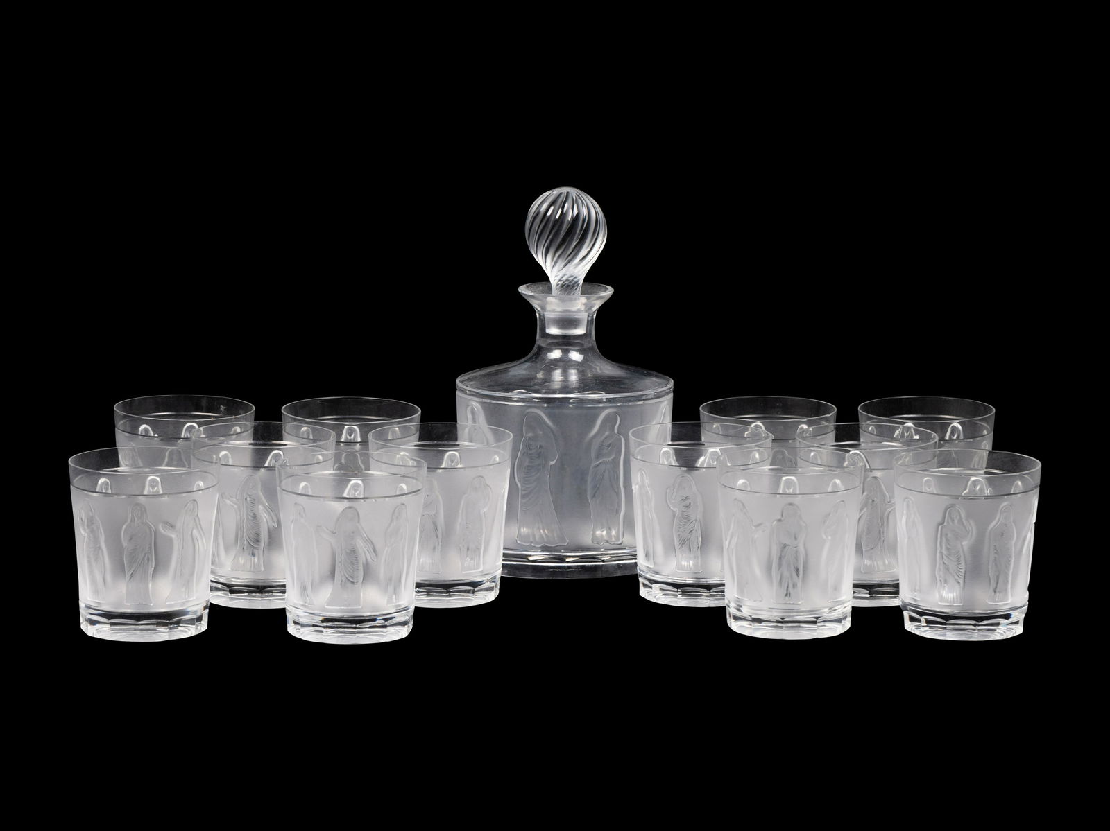 A Lalique Femmes Antiques Decanter and Twelve Glasses (1 of 5)