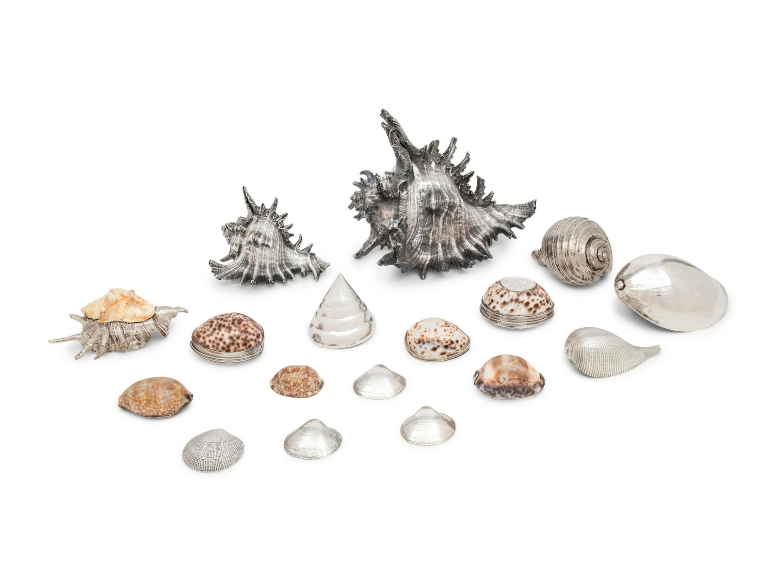 A Group of Silvered, Silver-Mounted and Models of Seashells by Buccellati and Others (1 of 3)