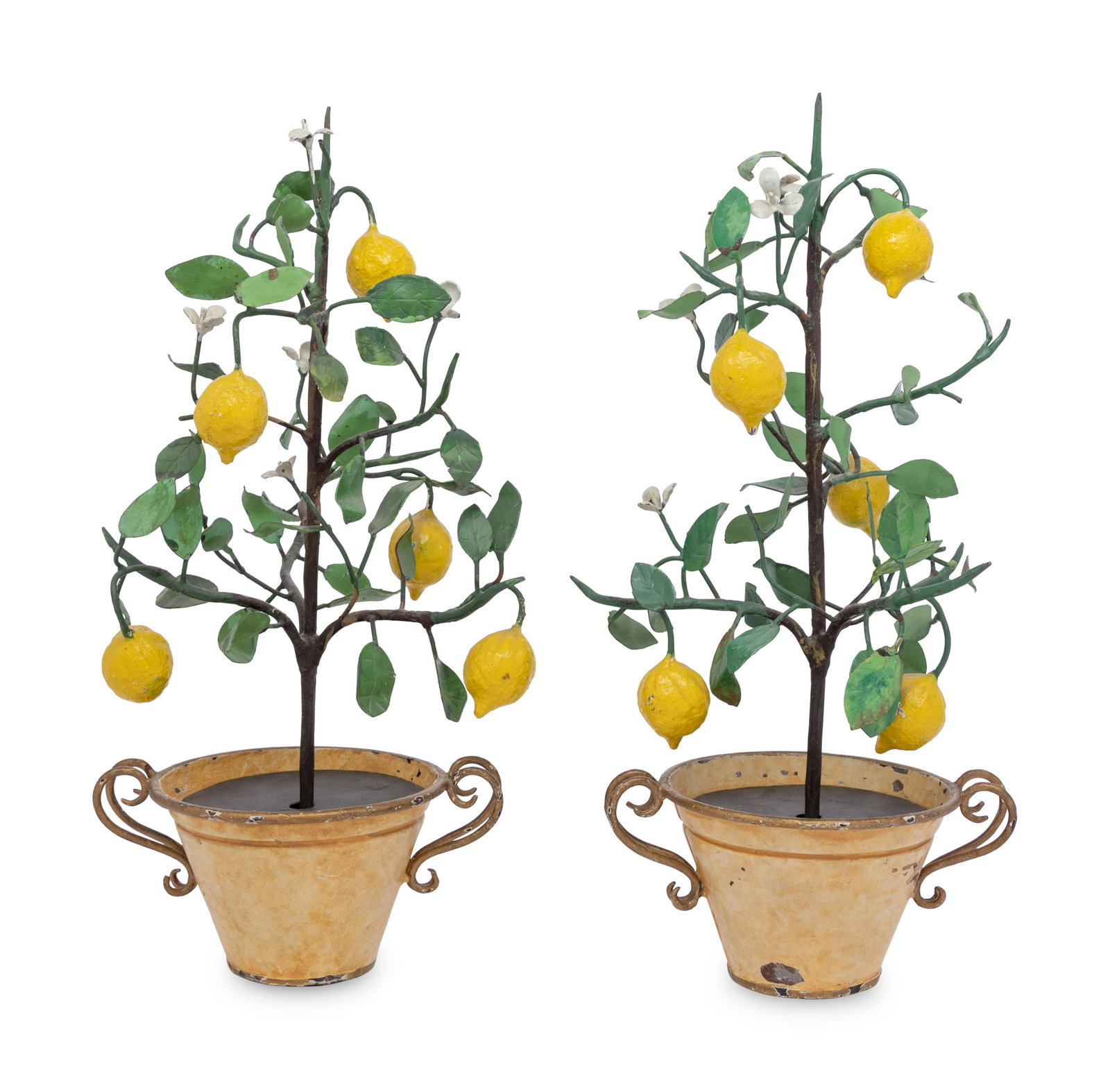 A Pair of Tole Models of Lemon Trees (1 of 3)