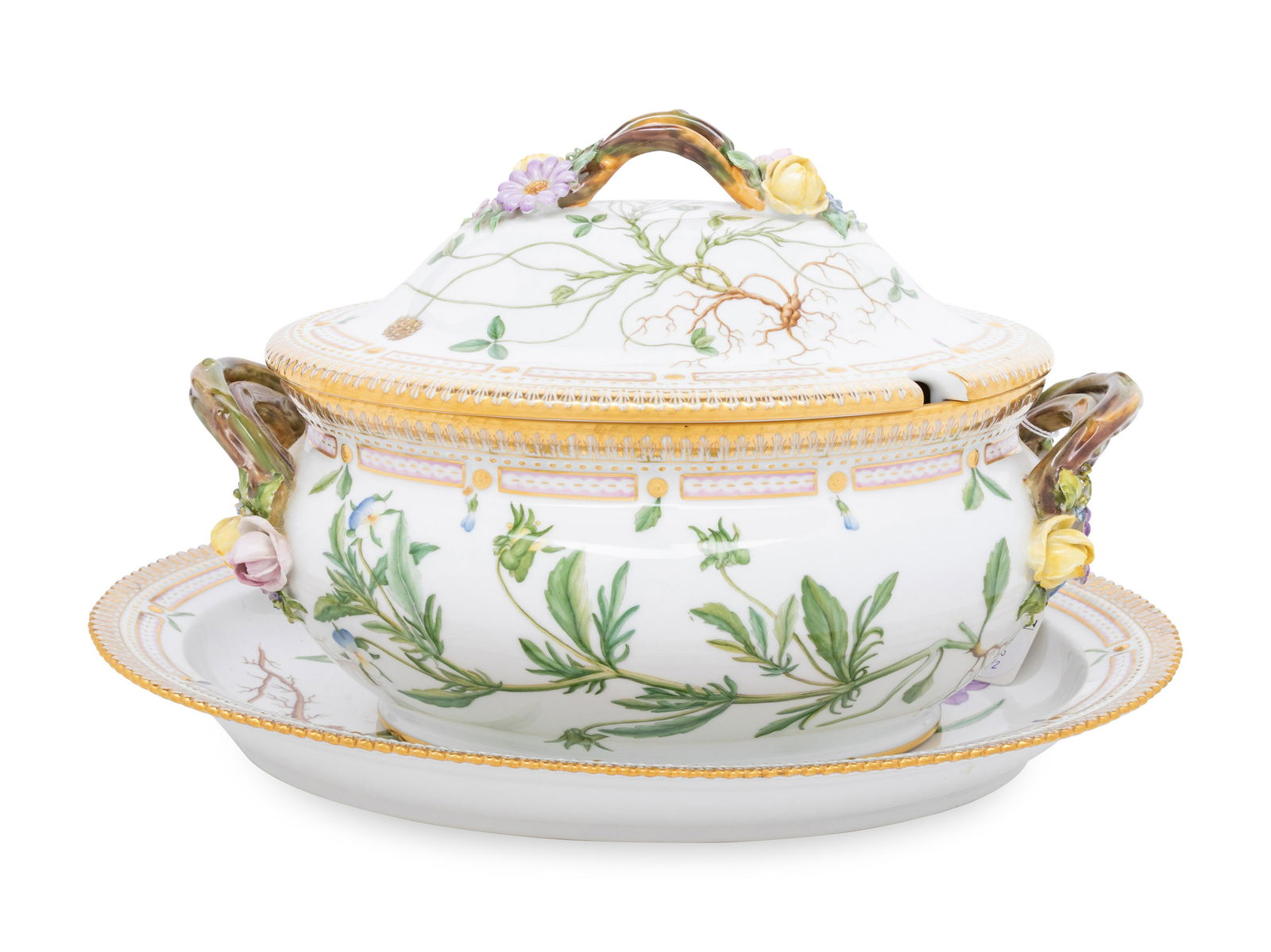 A Royal Copenhagen Flora Danica Porcelain Covered Tureen and Platter (1 of 5)
