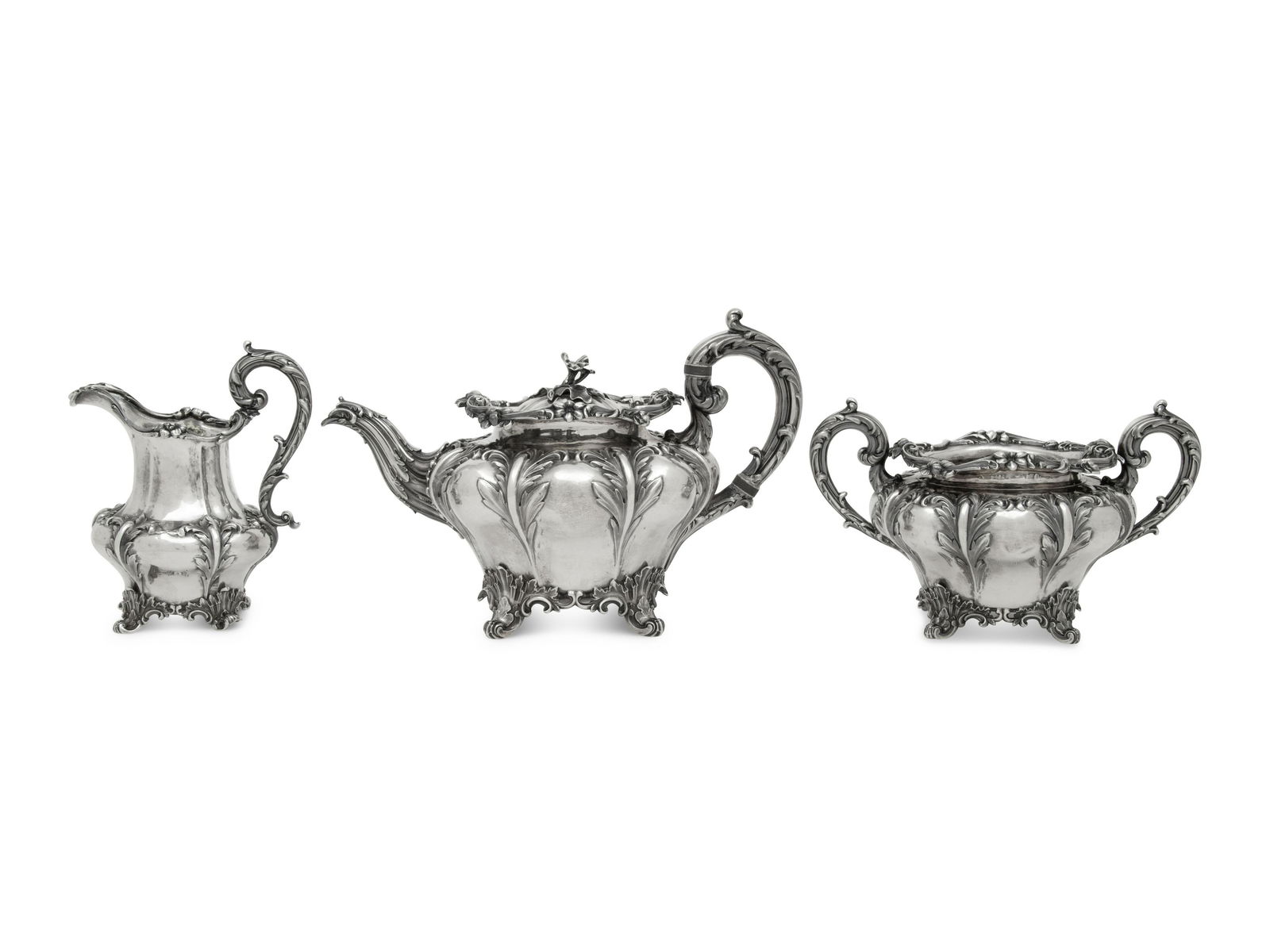 A William IV Silver Three-Piece Tea Service (1 of 3)