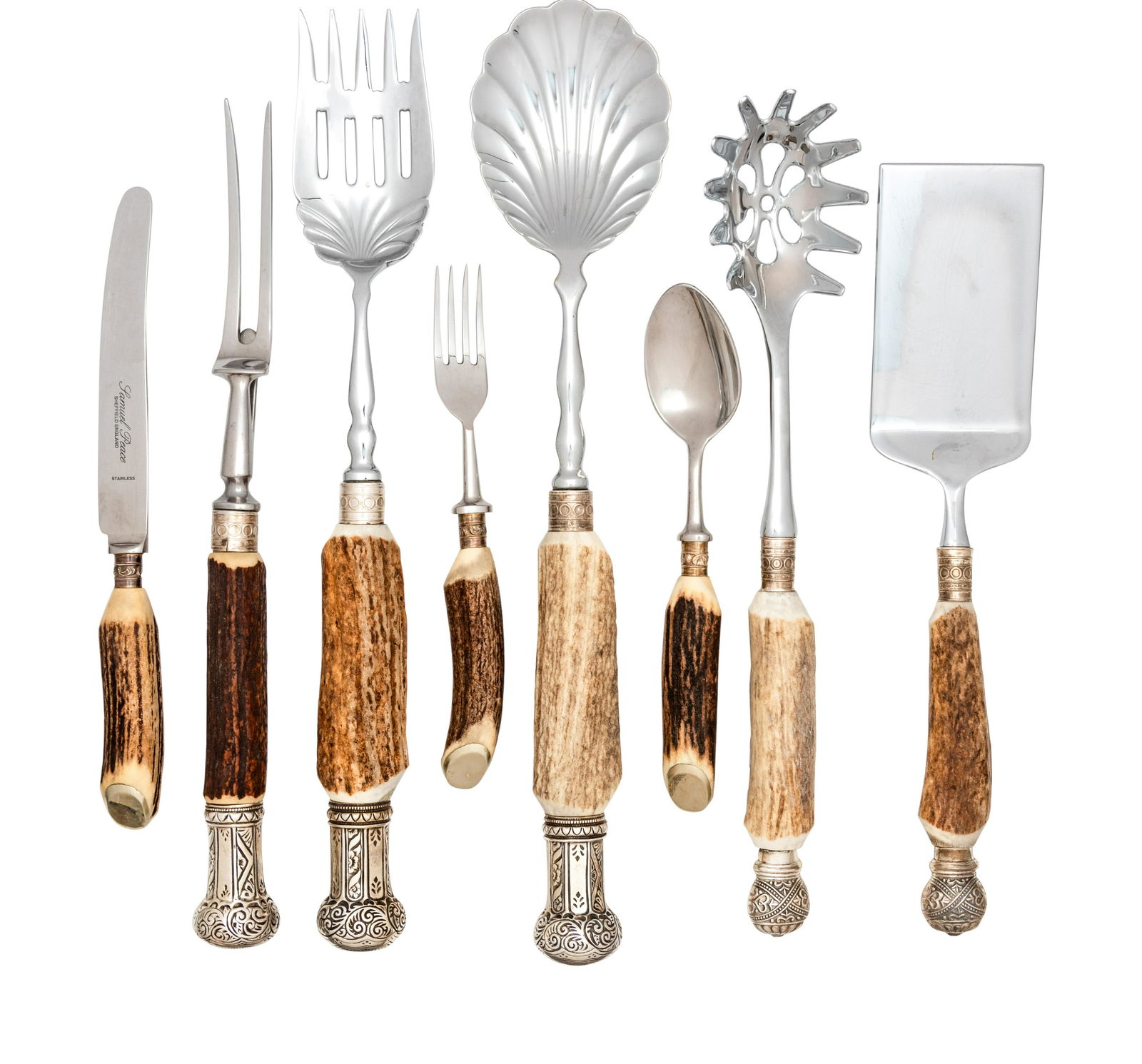 An English Antler-Handle Dessert Flatware Service (1 of 3)