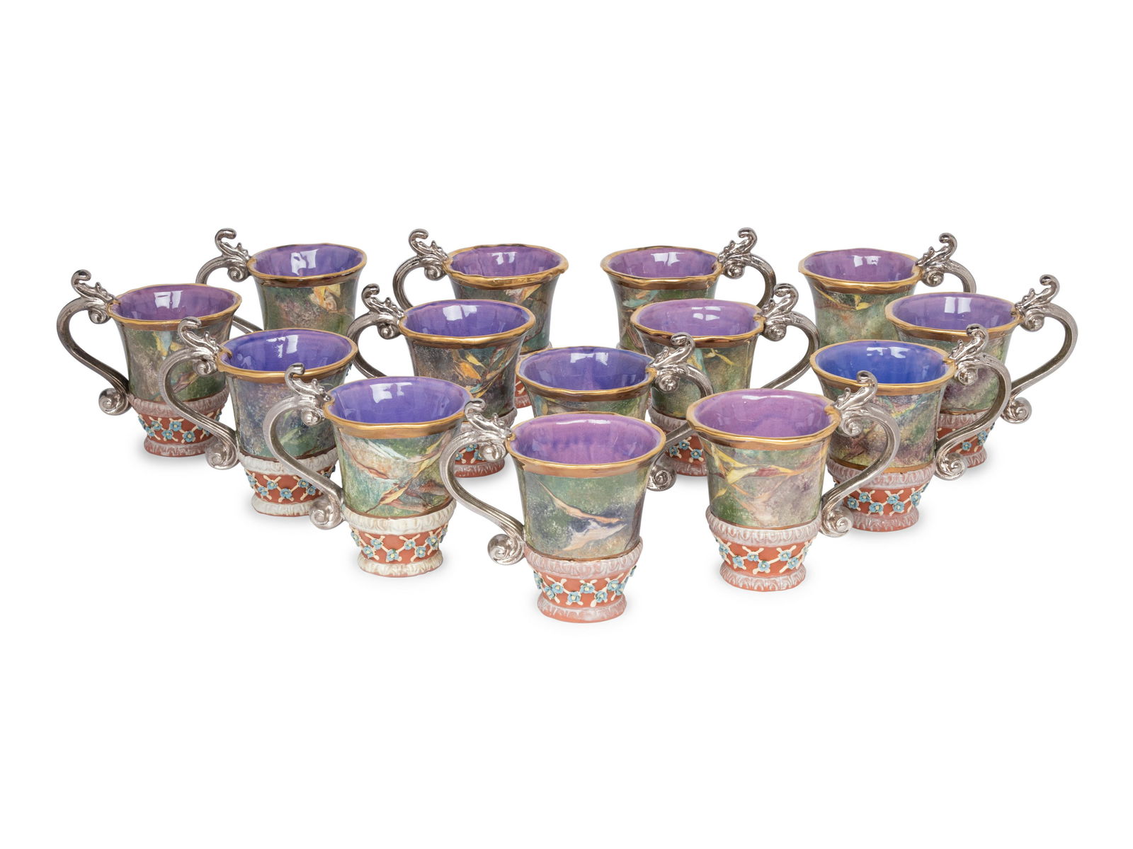 A Set of Fourteen MacKenzie-Childs Evervolving Ceramic Mugs (1 of 3)