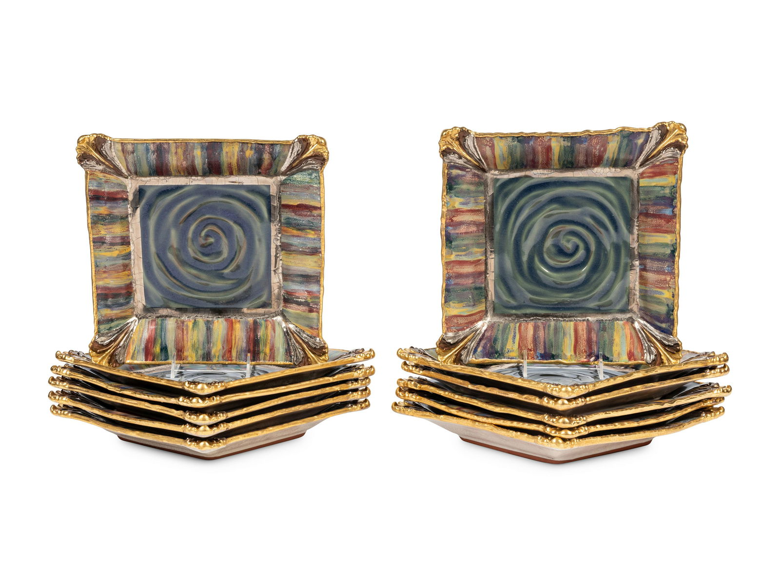 A Set of Twelve MacKenzie-Childs Ceramic Dinner Plates (1 of 5)