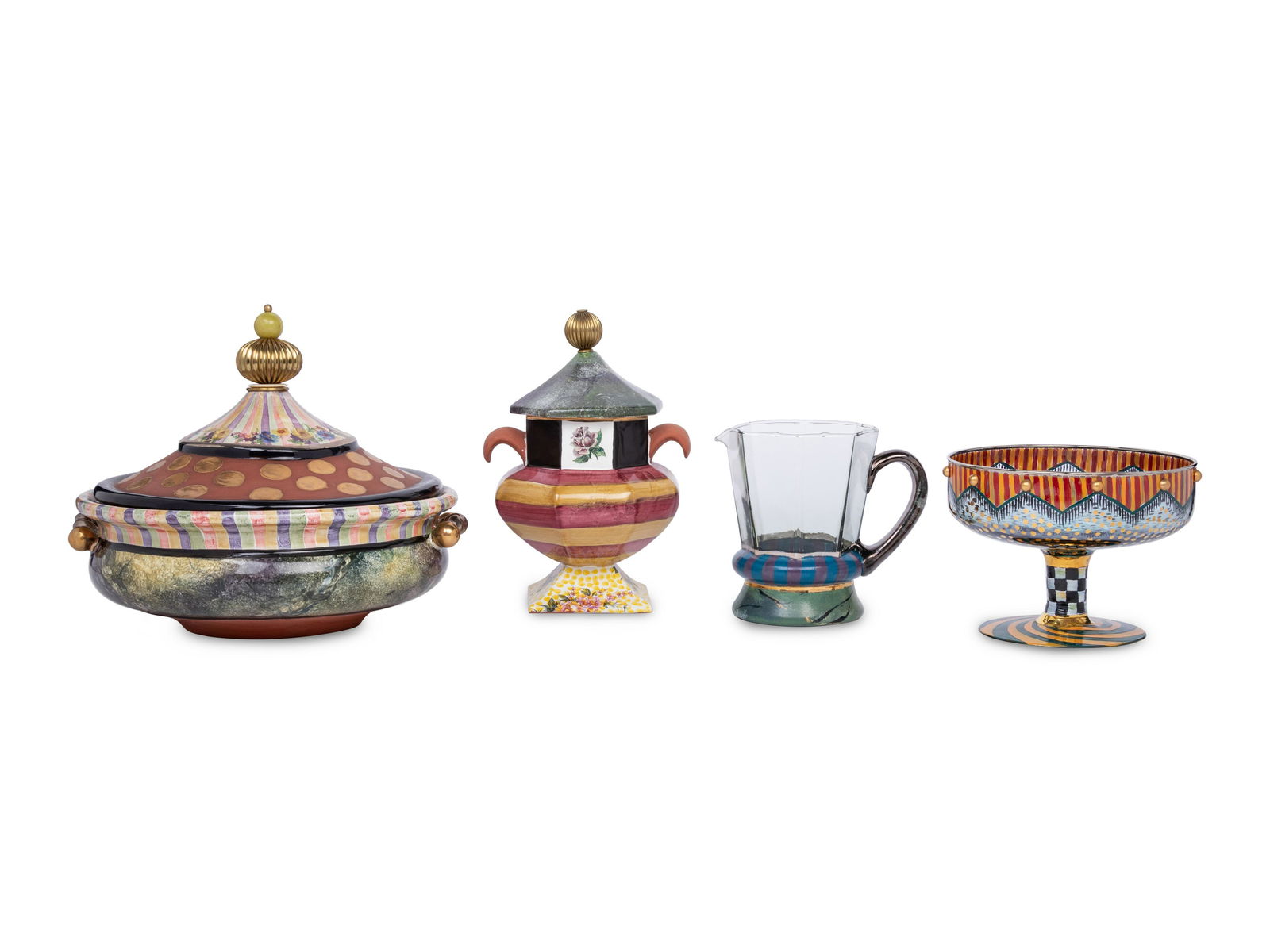A Group of MacKenzie-Childs Glass and Ceramic Serving Articles (1 of 5)