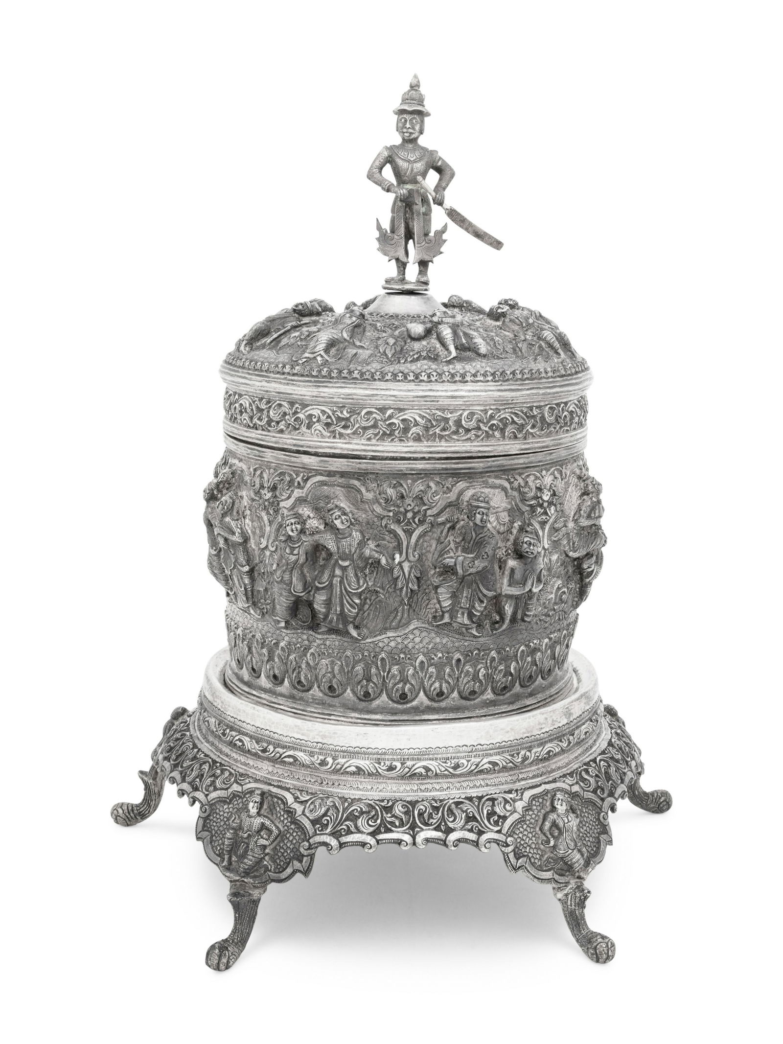 A Southeast Asian Silver Covered Jar on Stand (1 of 7)