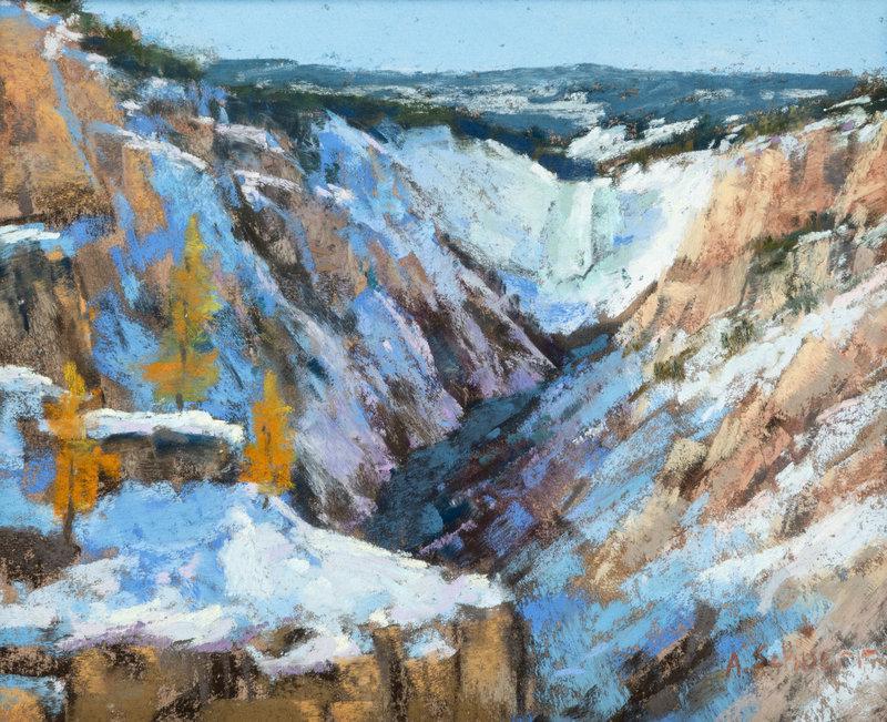 Aaron Schuerr (American, b. 1973) Winter At Artist Point Study, 2011: Aaron Schuerr (American, b. 1973) Winter At Artist Point Study, 2011 pastel on paper signed A. Schuerr (lower right) 8 x 10 inches Property from the Collection of Hope Connors