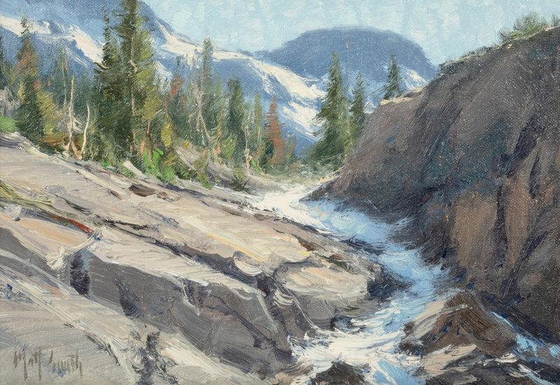 Matt Smith (American, b. 1960) View Towards Grassy Lake, 2005: Matt Smith (American, b. 1960) View Towards Grassy Lake, 2005 oil on board signed Matt Smith (lower left) 7 x 10 inches Property from the Collection of Hope Connors Size