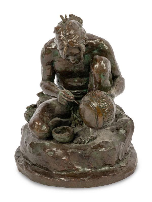 D. Scott Rogers (American, b. 1960) Hopi Pottery Maker, Artist's Proof, 2000: D. Scott Rogers (American, b. 1960) Hopi Pottery Maker, Artist's Proof, 2000 bronze signed D.S. Rogers, titled, numbered and dated (base) height 10 1/2 x width 8 1/2 x depth 8 1/2 inches