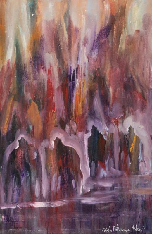 Pablo Milan (American, 1961-2017) First Snow: Pablo Milan (American, 1961-2017) First Snow acrylic on canvas signed Pablo Antonio Milan (lower right) 36 x 24 inches Property of the Stern Family Estate, Scottsdale, Arizona