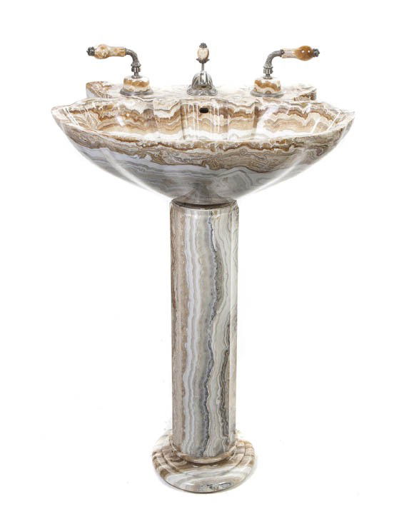 2065 A Contemporary Onyx Pedestal Sink, Sherle Wagner, Mar 14, 2012
