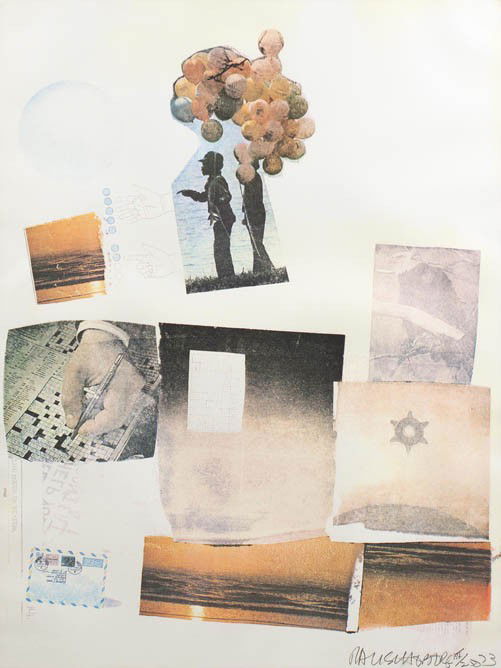 Robert Rauschenberg, (American, 1925-2008), Suppo: Robert Rauschenberg (American, 1925-2008) Support, 1973 color screenprint edition 154/250, signed Rauschenberg, titled, and dated (lower right) 29 x 21 inches.