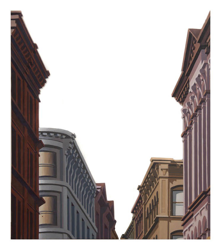 R. Root, (20th century), Broome at Greene, 1981: R. Root (20th century) Broome at Greene, 1981 oil on masonite in two parts signed R. Root, titled, and dated (verso) Height 42 3/4 inches.