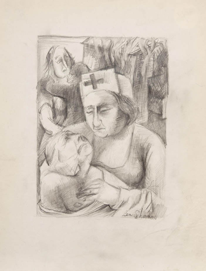 Ben Shahn, (American, 1898-1969), The Nurse: Ben Shahn (American, 1898-1969) The Nurse pencil on paper signed Ben Shahn (lower right) 7 x 5 inches.