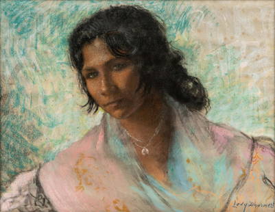 Lucien Lévy-Dhurmer (French, 1865–1953) Portrait of an Andalusian Woman, c. 1900-01: Lucien Lévy-Dhurmer (French, 1865–1953) Portrait of an Andalusian Woman, c. 1900-01 pastel on paper laid to board signed Levy Dhurmer (lower right) 18 1/2 x 23 3/4 inches. We would like to