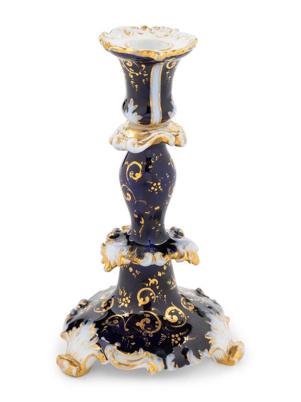 A Russian Kornilov Factory Porcelain Candlestick: A Russian Kornilov Factory Porcelain Candlestick Mid-19th Century marked to the underside. Height 9 1/2 inches. This lot is located in Chicago. Prove