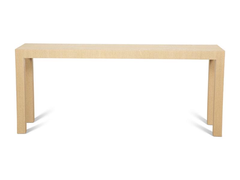 A Contemporary Seagrass Veneered Console Table: A Contemporary Seagrass Veneered Console Table Height 30 x width 72 x depth 18 inches. This lot is located in Palm Beach.