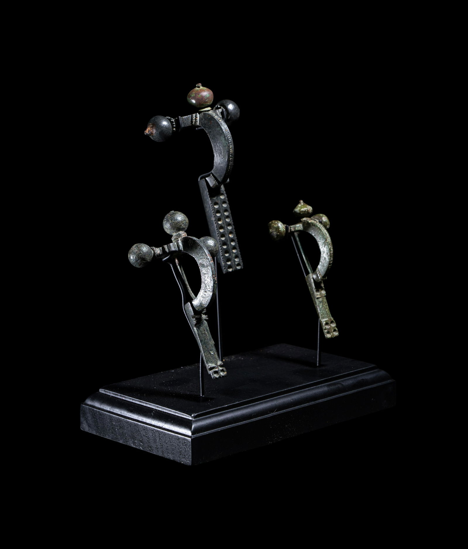 Three Roman Bronze Crossbow Fibulae (1 of 3)