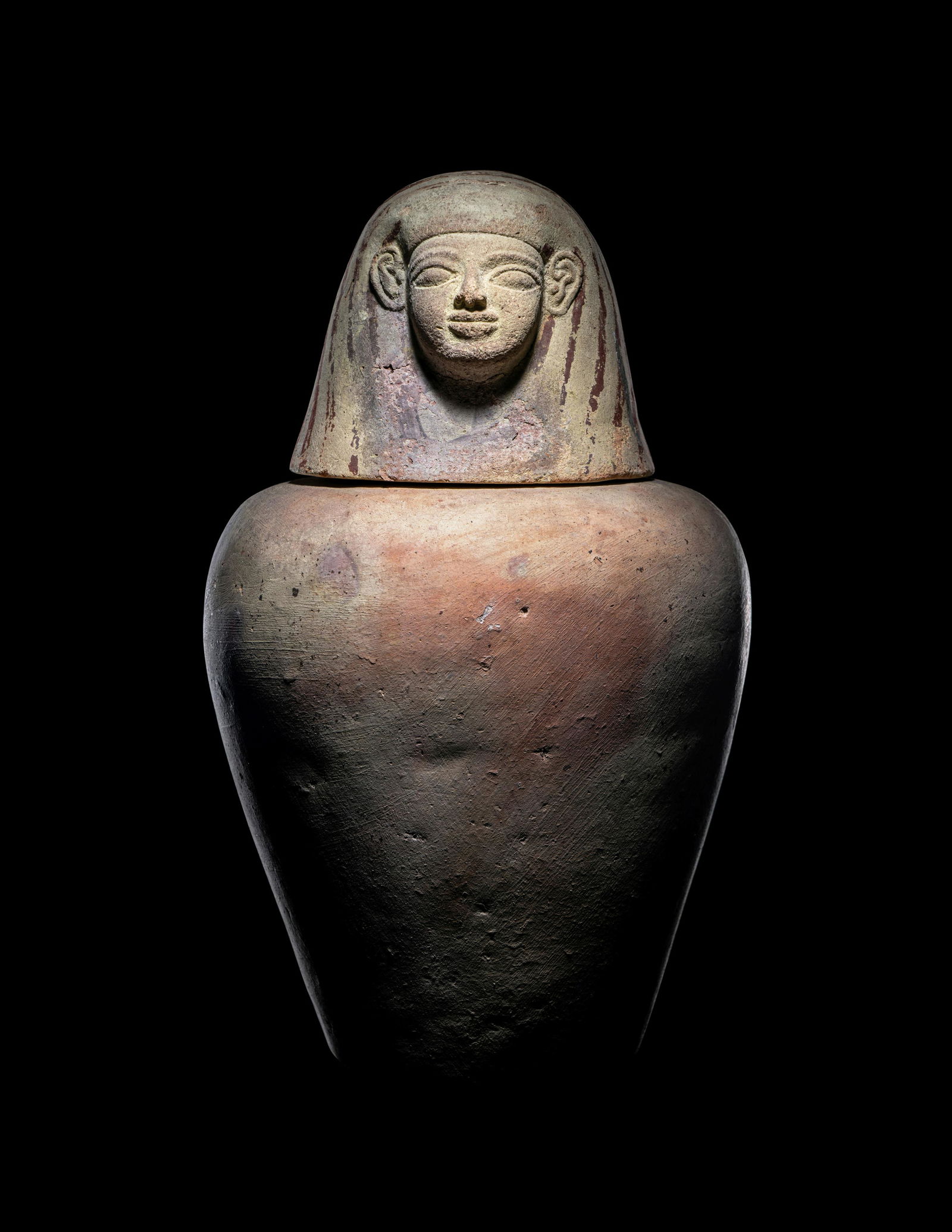An Egyptian Painted Pottery Canopic Jar (1 of 5)