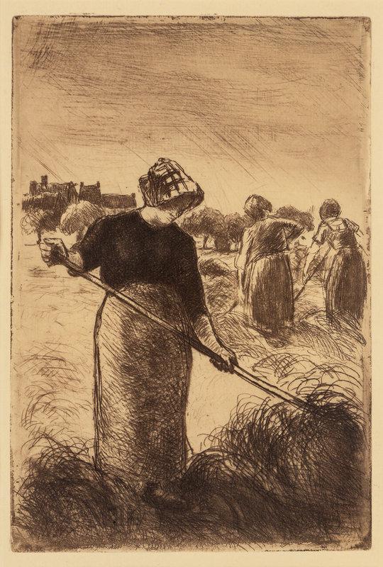 Camille Pissarro (French, 1831-1903) Faneuses, 1890: Camille Pissarro (French, 1831-1903) Faneuses , 1890 etching 7 3/4 x 5 1/4 inches. Property from the Collections of Webster University, Sold to Benefit the Student Experience Size