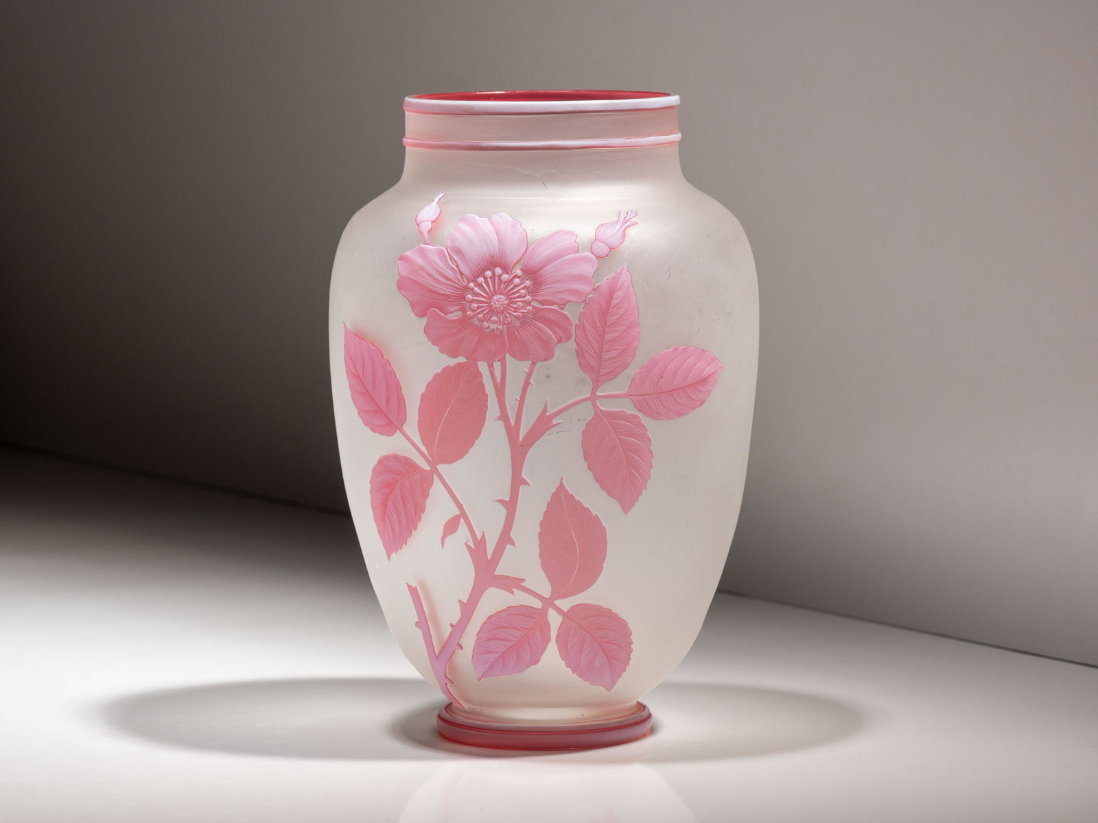 Thomas Webb & Sons English, Late 19th/Early 20th Century Vase: Thomas Webb & Sons English, Late 19th/Early 20th Century Vase cameo glass signed Thomas Webb & Sons H 8 1/2 inches. This lot is located in Cincinnati. Property from the Estate of Madelyn Marley, Yakim
