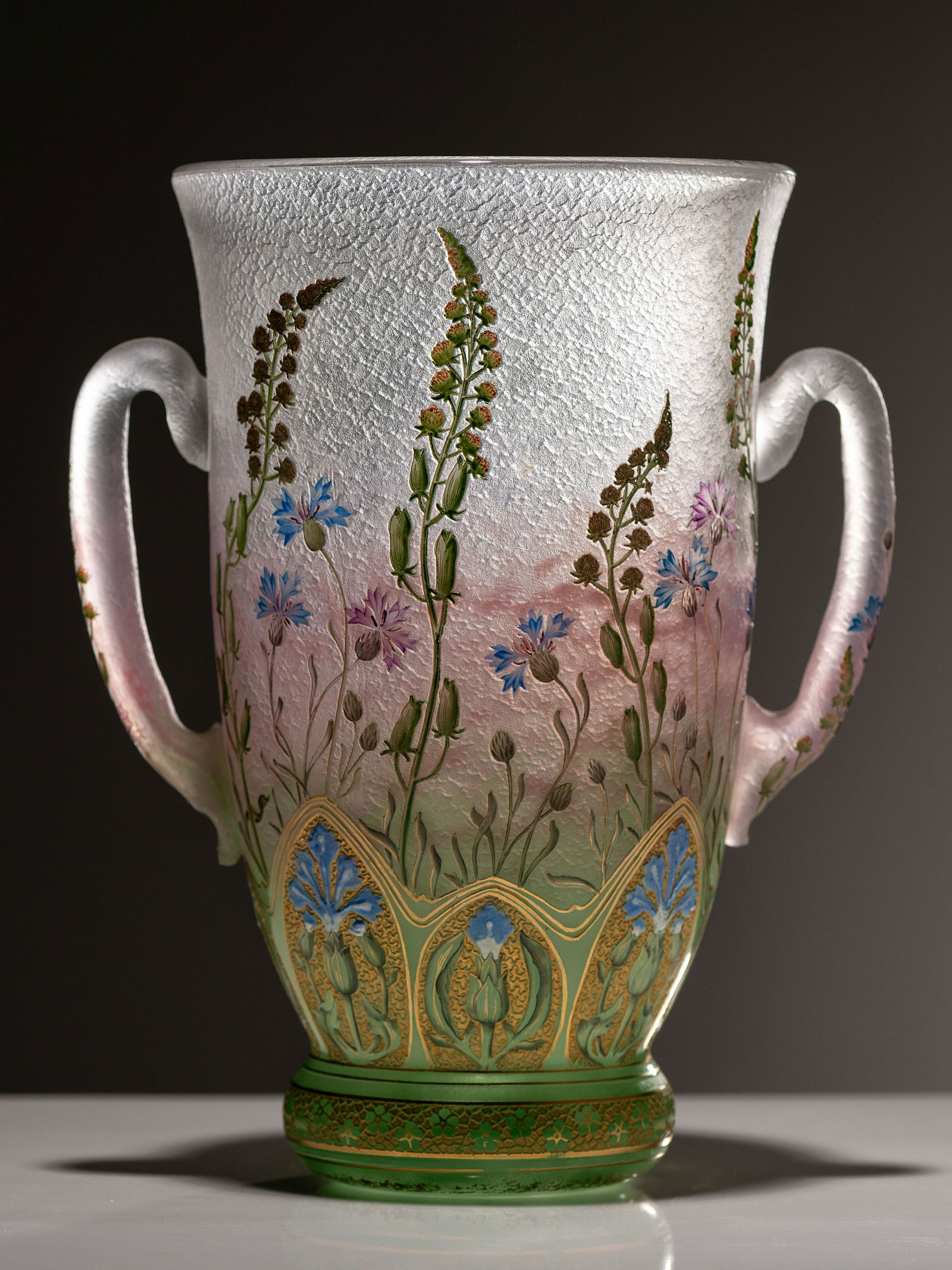 Daum French, Early 20th Century Bleuets Vase (1 of 6)