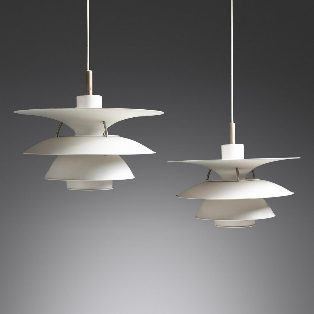 Poul Henningsen (1894-1967) Pair of PH 6 - 6.5 Charlottenburg Pendant Lamps, c. 1980 Louis Poulsen, (1 of 2)