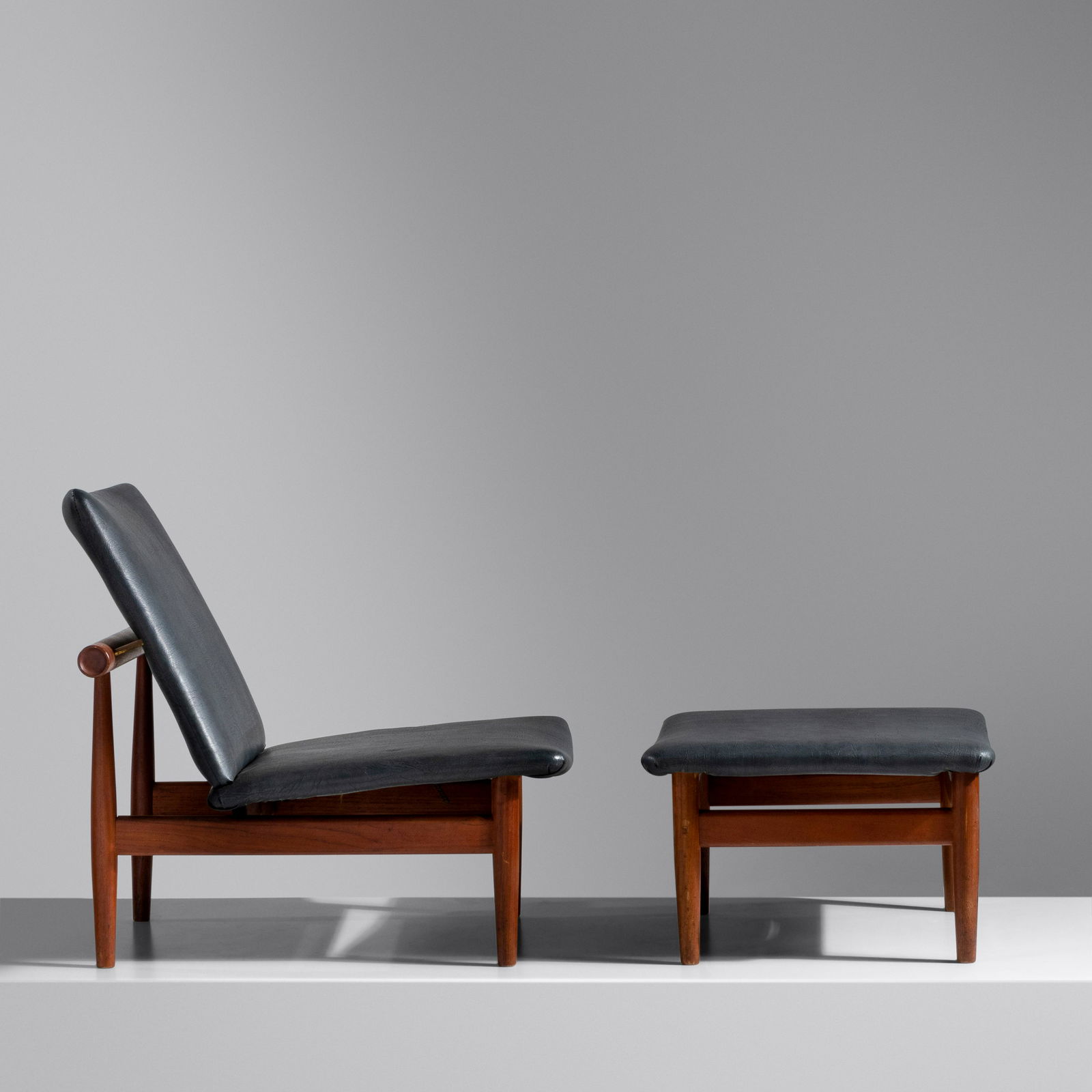 Finn Juhl (1912-1989) Japan Lounge Chair and Ottoman, model 137, c. 1960 France & Daverkosen, (1 of 2)