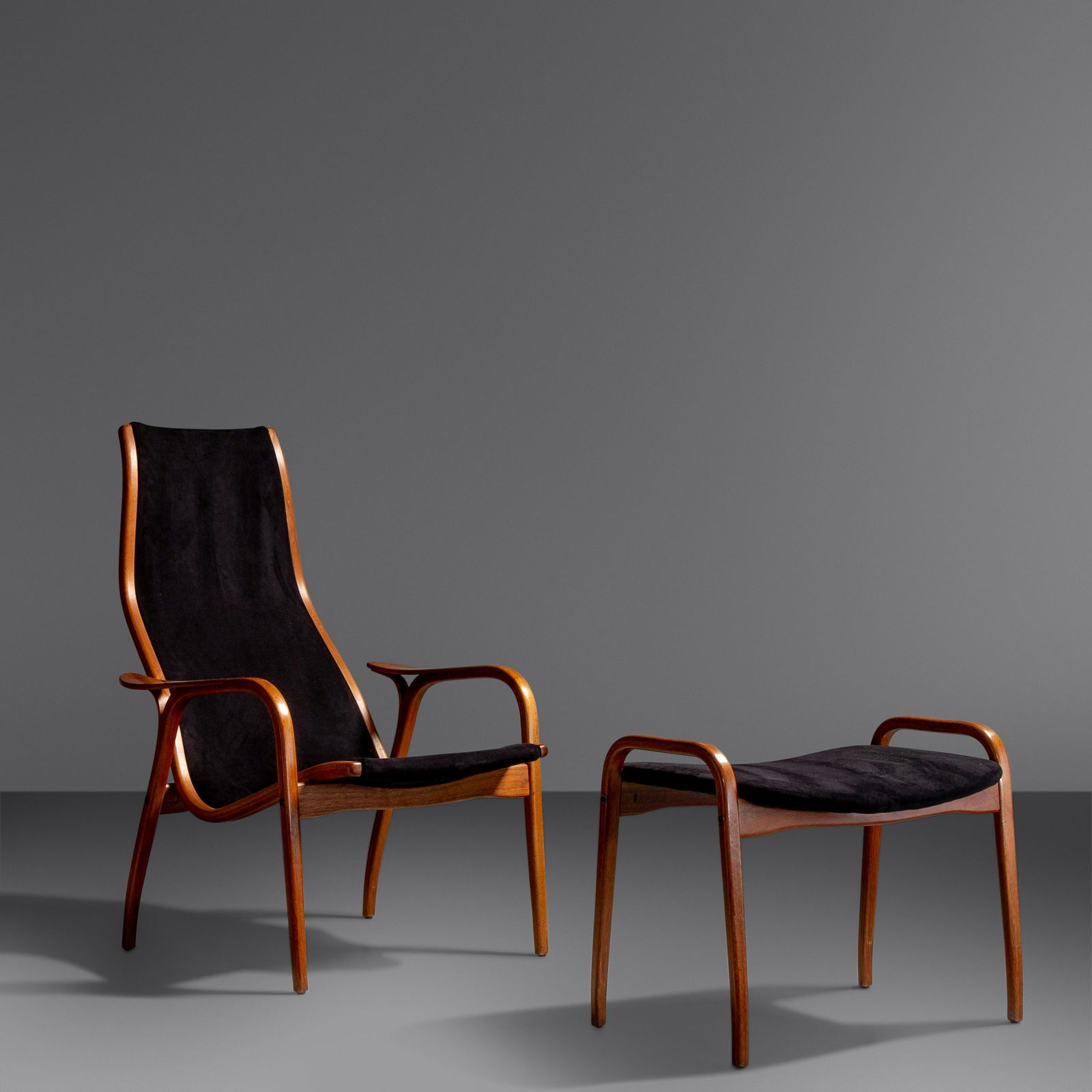 Yngve Ekström (1913-1988) Lamino Chair and Ottoman Swedese, Sweden (1 of 3)