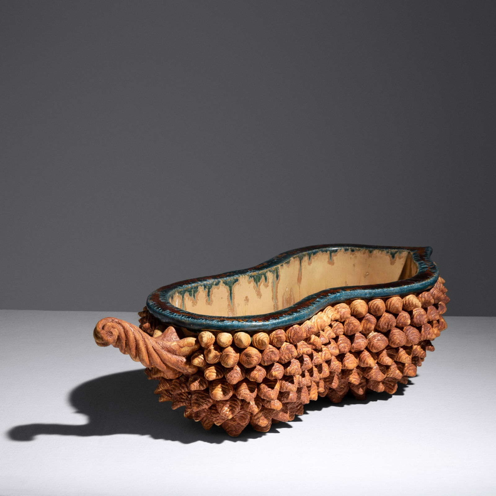 Kate Malone (b. 1959) The First Baby Hedgehog Bean Pod, 2006: Kate Malone (b. 1959) The First Baby Hedgehog Bean Pod, 2006 crystalline glazed stoneware H 4 1/4 x W 15 1/4 x D 7 inches This lot is located in Chicago. Provenance: Adrian Sassoon, London, England