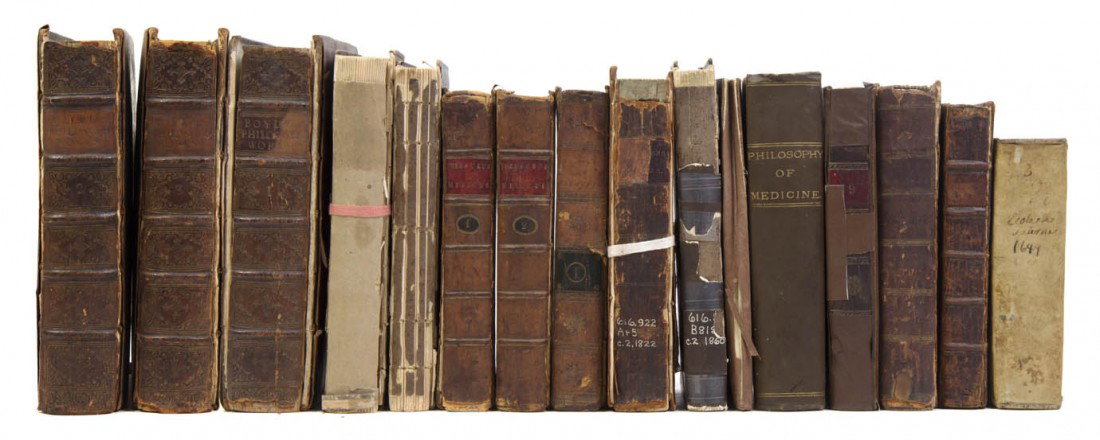 (MEDICINE) A collection of 16 medical books.: (MEDICINE) A collection of 16 medical books, including Michel le Long, Le regime de sante de l'escole de Salerne. Paris: Nicolas et Jean de la Coste, 1649. Fourth edition. Peter Shaw, The Philosophica
