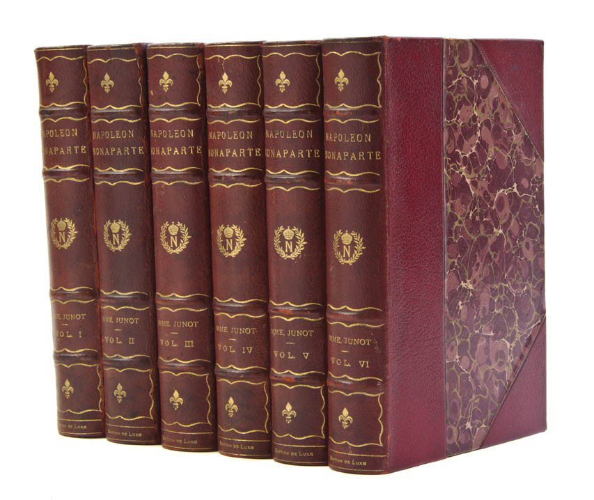 (NAPOLEON) ABRANTES, LAURE JUNOT. Memoirs of Madam: (NAPOLEON) ABRANTES, LAURE JUNOT Memoirs of Madame Junot (Duchesse D'Abrantes. London: The Grolier Society, n.d. [c. 1893] 6 vols. 8vo, 3/4 red morocco over marbled boards, spines decorated and letter