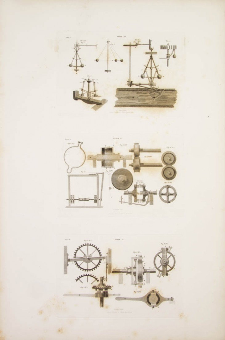 RENNIE, GEORGE. Illustrations of Mill Work and Oth: RENNIE, GEORGE Illustrations of Mill Work and Other Machinery, Together with Tools of Modern Invention. Atlas to the New Edition of Buchanan's Work. S.l.: John Wheale, 1842. Folio, quarter leather ove